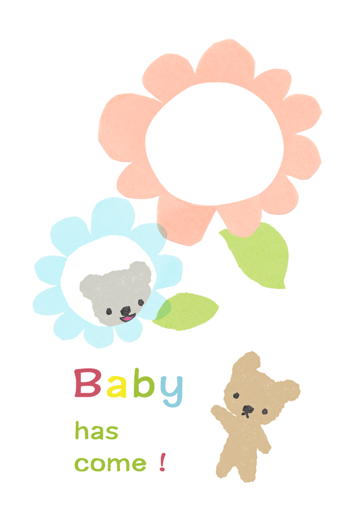 赤ちゃんの誕生をお知らせするカードのイラスト画像