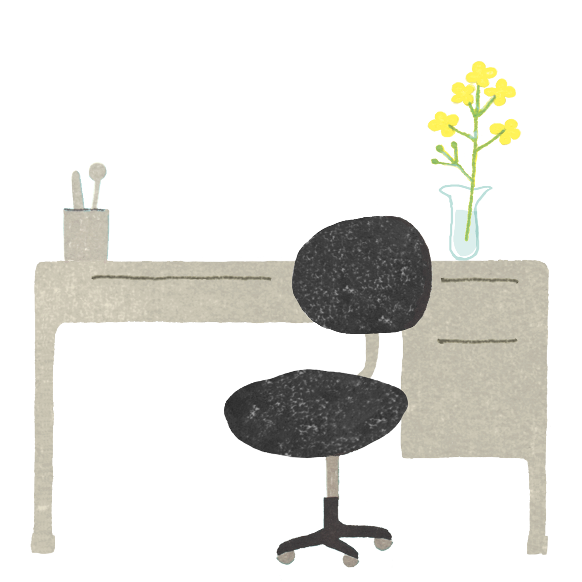 診察室（机と椅子）のイラスト画像