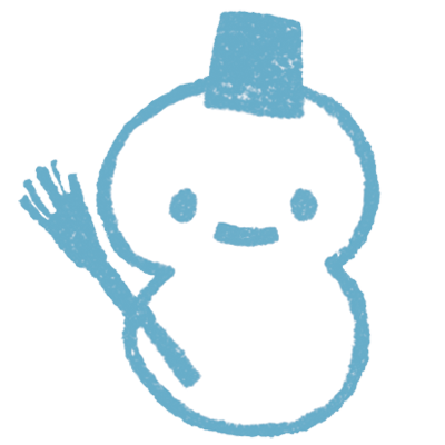 【フリー素材ずーあん】の青一色の雪だるまの無料イラスト