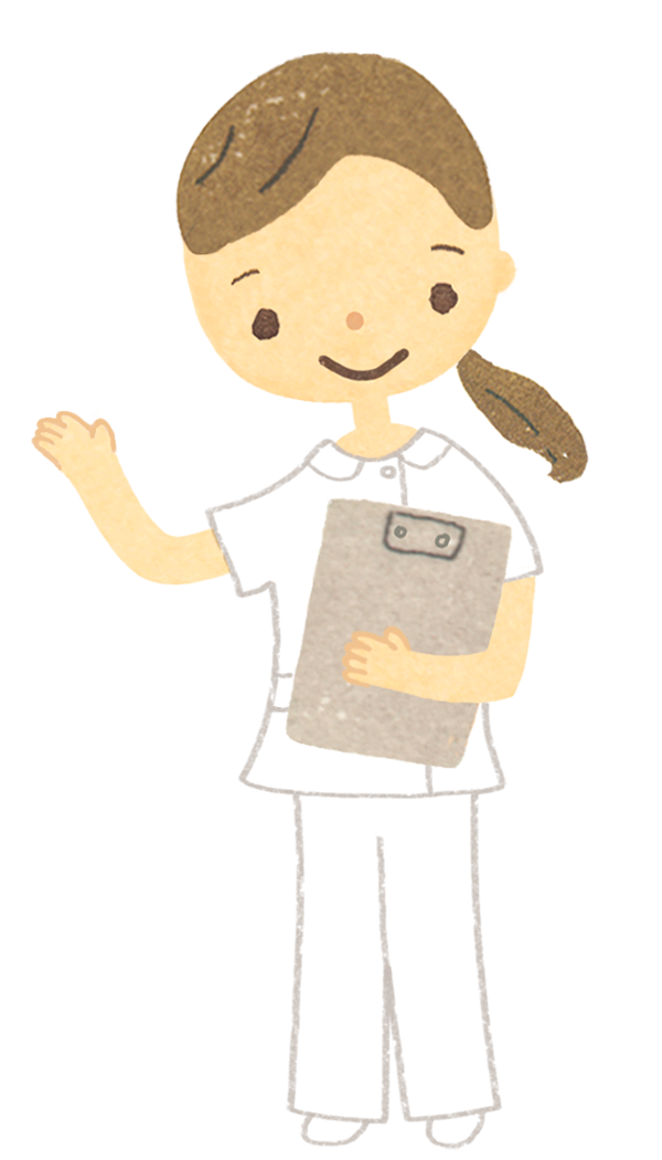 【フリー素材ずーあん】の白色の制服（白衣）を着た女性看護師の無料イラスト
