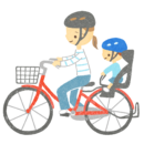 【フリー素材ずーあん】の子ども載せ自転車の無料イラスト
