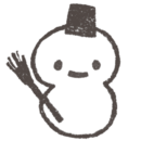 【フリー素材ずーあん】の黒一色の雪だるまの無料イラスト